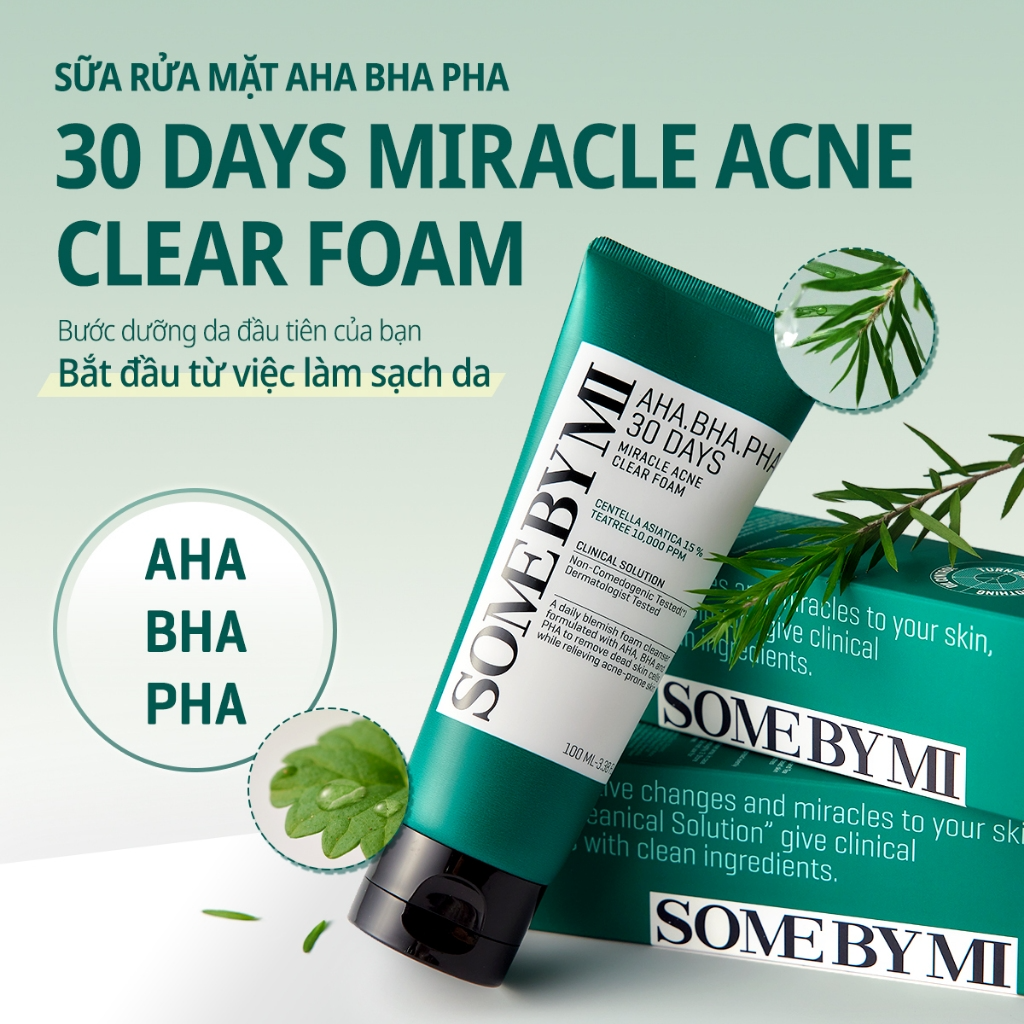 [SOME BY MI] Sữa rửa mặt cho da dầu mụn Some By Mi AHA-BHA-PHA 30 Days Miracle 100ml