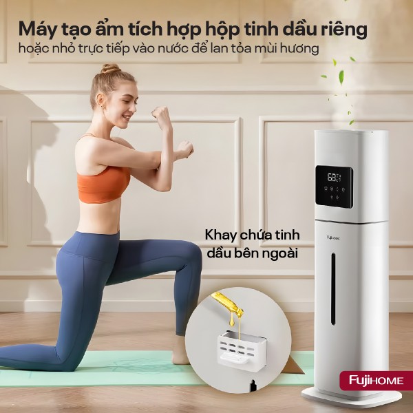 Máy Tạo Ẩm, Xông Tinh Dầu, khử khuẩn UV dung tích lớn Fujihome HM09UV2_thumbnail_8