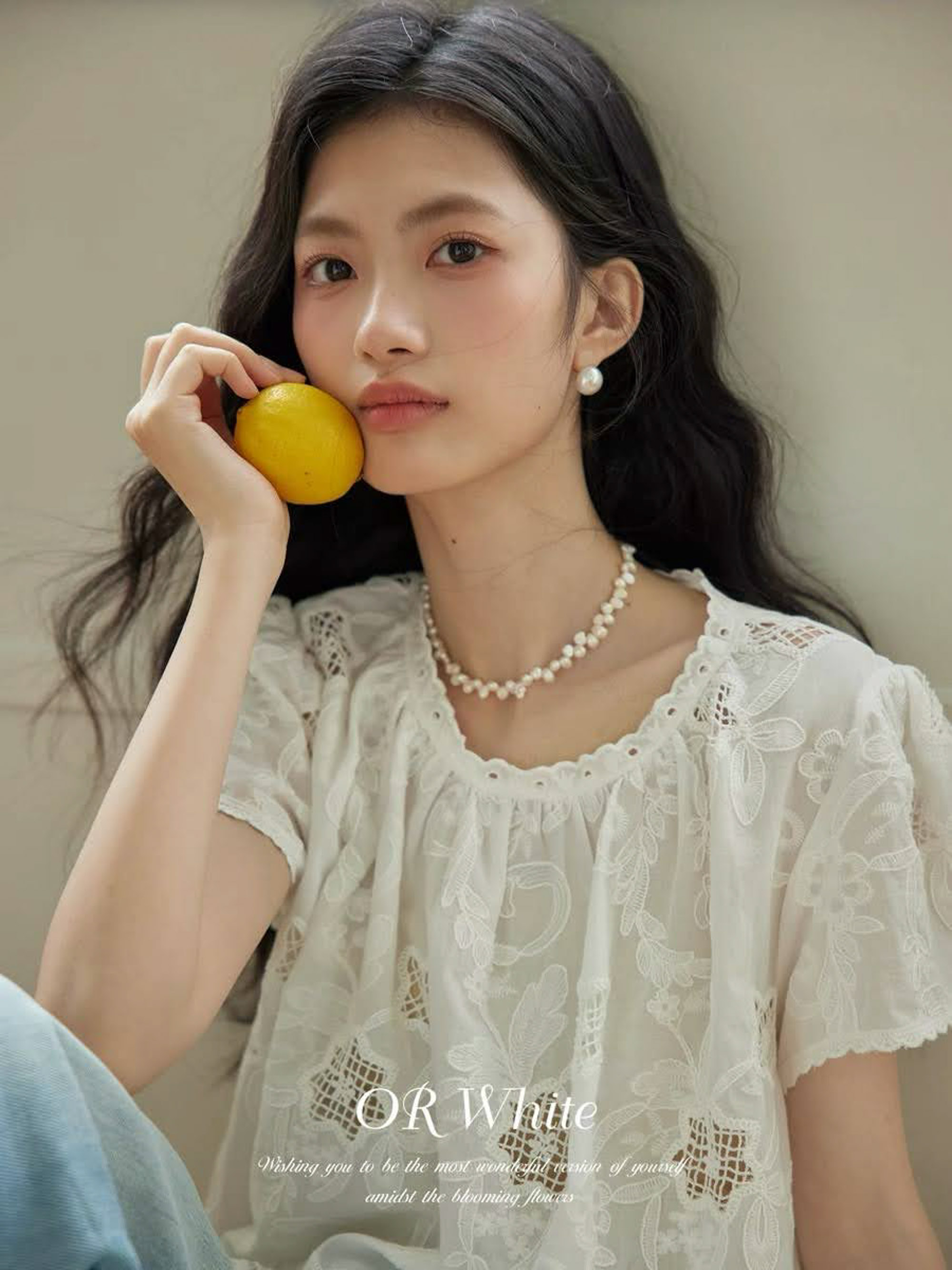 Áo sơ mi thô thêu cộc tay gấu lượn viền ren cổ_thumbnail_3