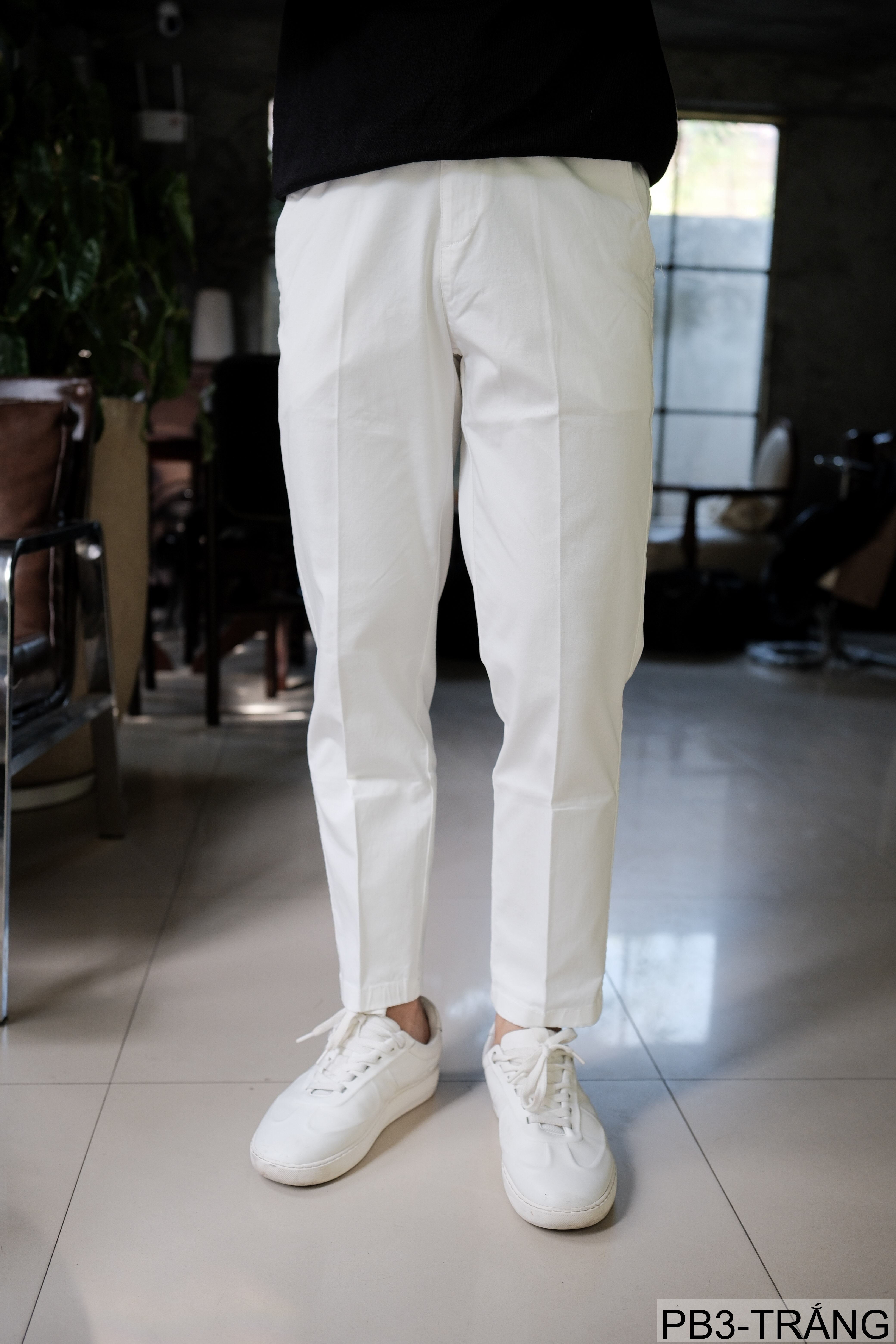 PB3 - Quần ống đứng nam màu trơn, chất cotton co giãn nhẹ, dáng regular fit, phong cách streetwear