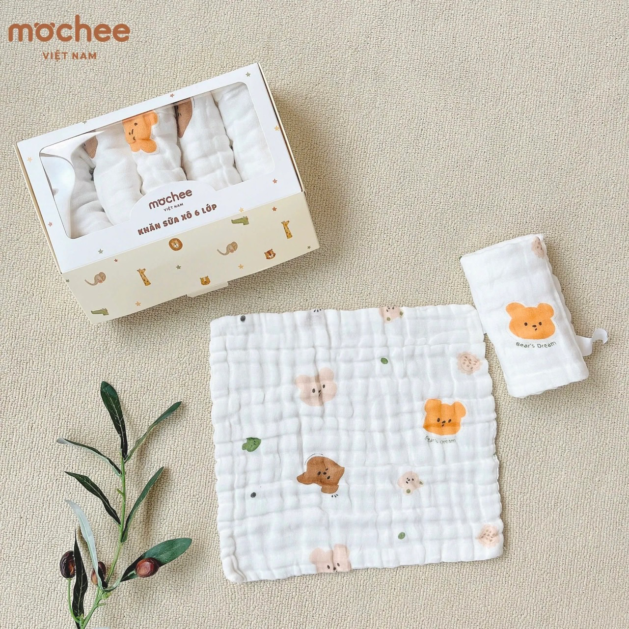 Set 5 khăn sữa xô 6 lớp Mochee_thumbnail_2