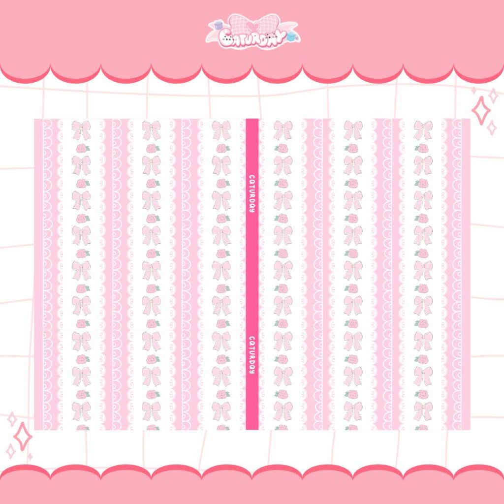 Giấy Bao Tập NƠ HỒNG, Bao Vở, Bao Sách Hoạ Tiết , Ribbon Coquette, Y2K | Caturday_thumbnail_3