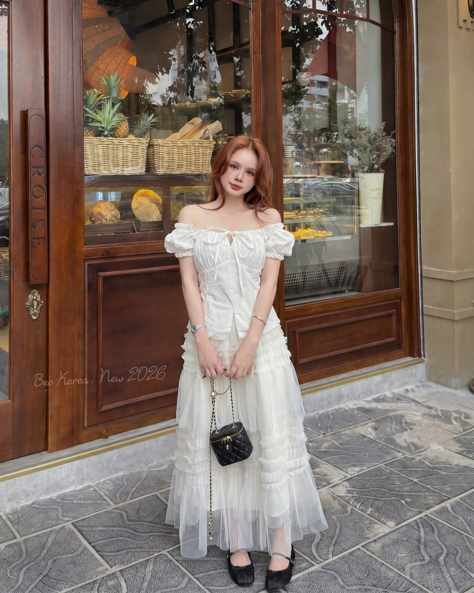 Áo Kiểu Nữ Tay Ngắn chít li nhún ngực xẻ giữa AH.6189 (C) (0687) - Freesize_thumbnail_2