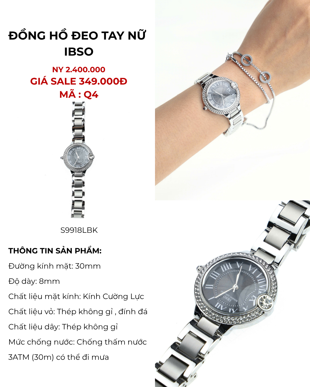 Đồng hồ đeo tay IBSO - S9918LBK