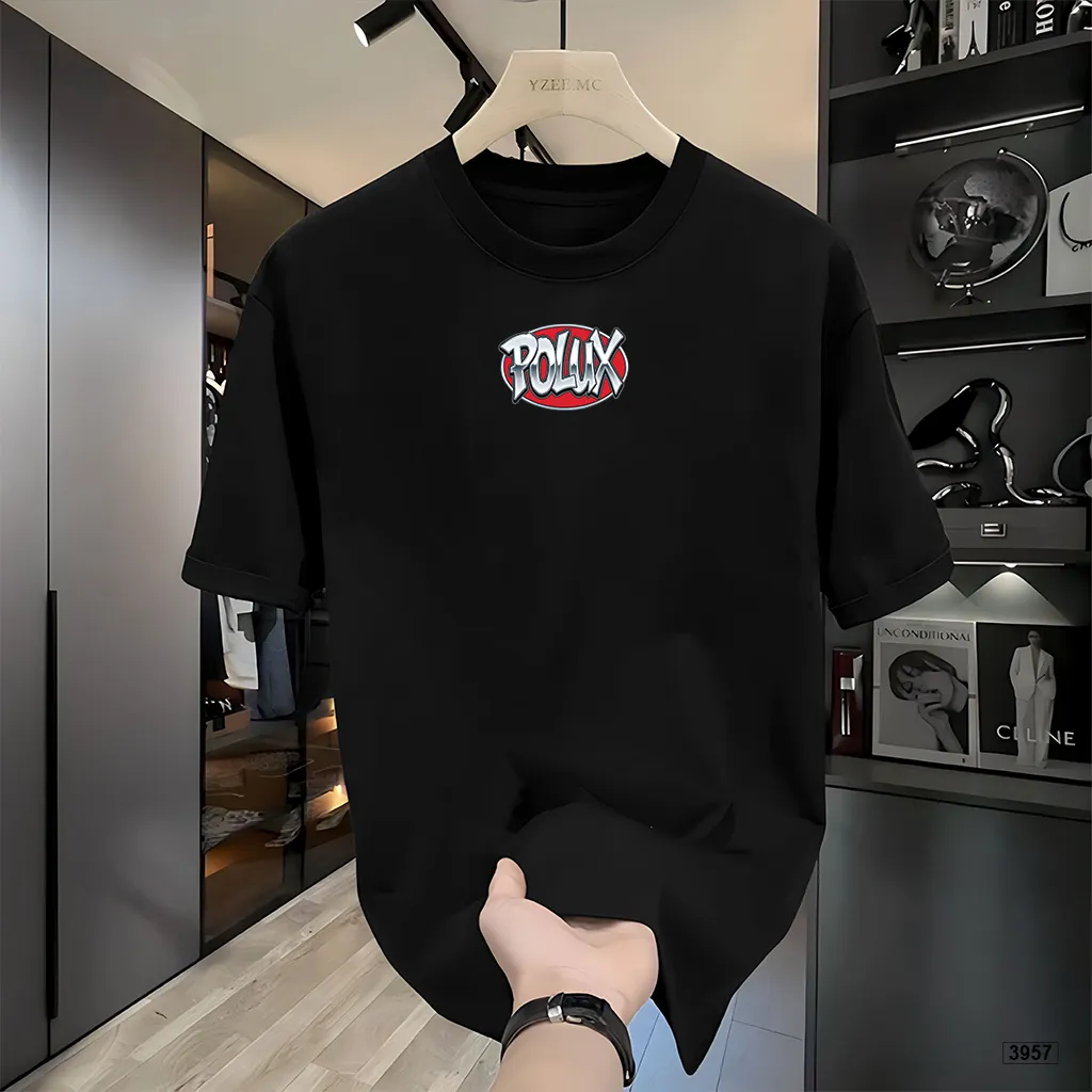 Áo thun nam form rộng basic logo Polux streetwear 3957