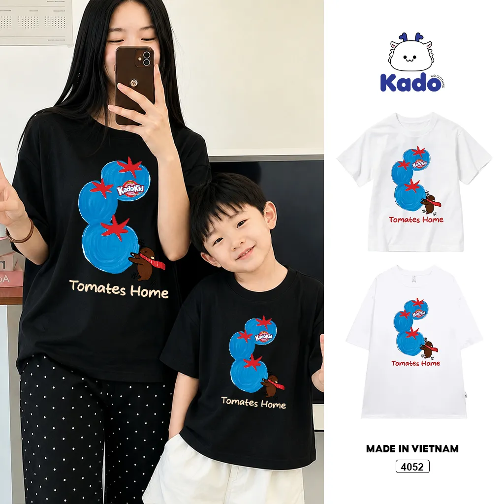 Áo thun mẹ và bé gia đình Cà chua đáng yêu Kado 4052
