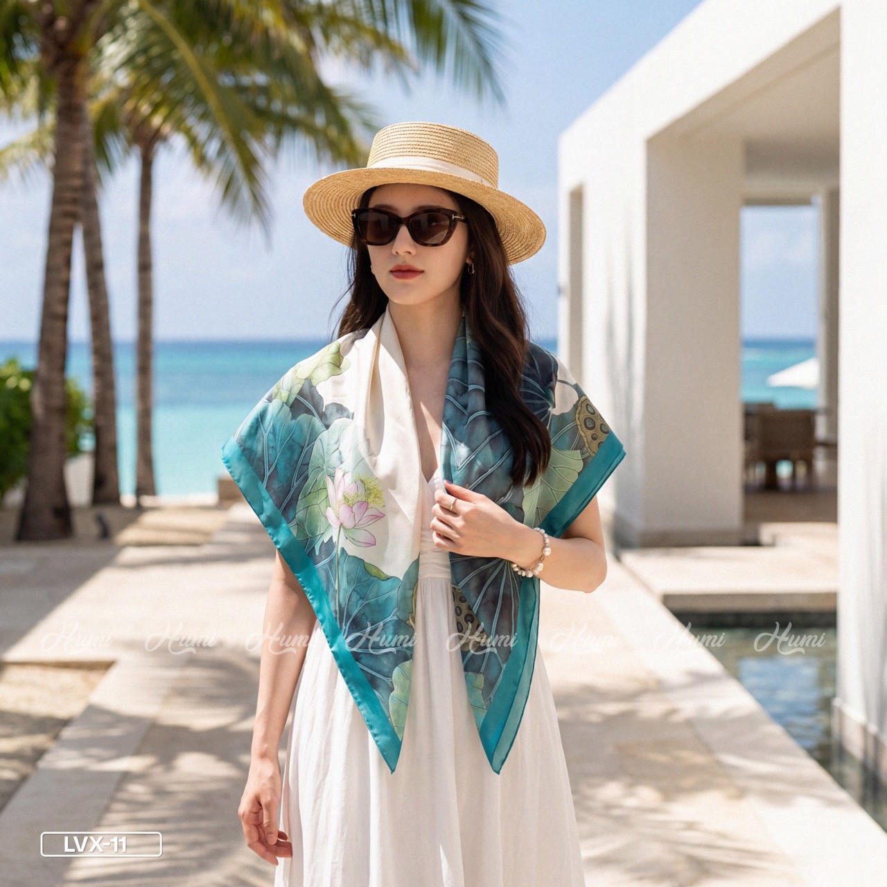KHĂN LỤA VUÔNG 2 MẶT 90X90CM (LVX-11)
