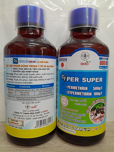 Thuốc diệt muỗi KHÁNG THUỐC Cyper Super 600EC 1 Lít