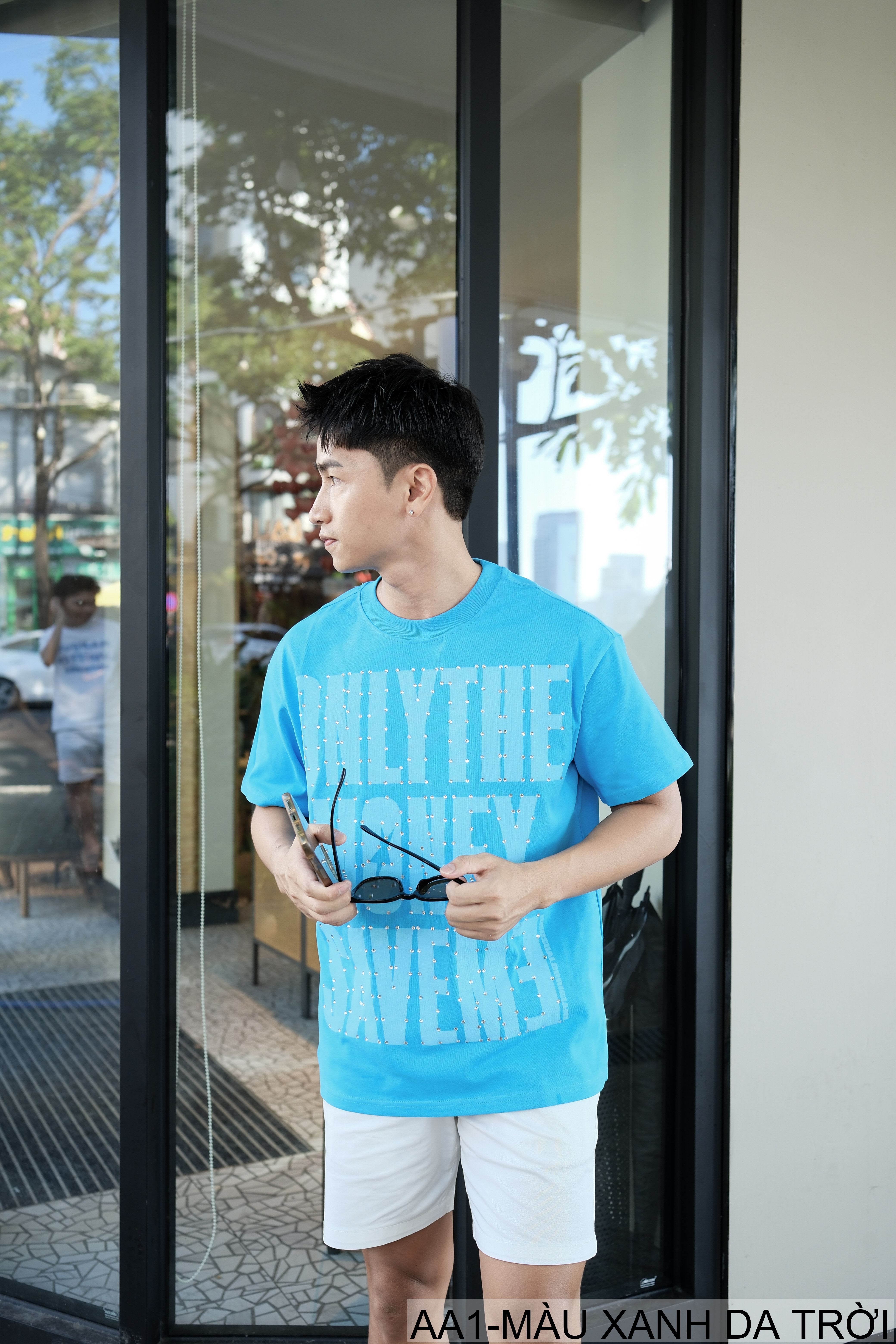 AA1 - Áo thun nam cổ tròn in chữ retro phong cách streetwear, cotton , dáng vừa vặn, 4 màu thời thượng_thumbnail_40