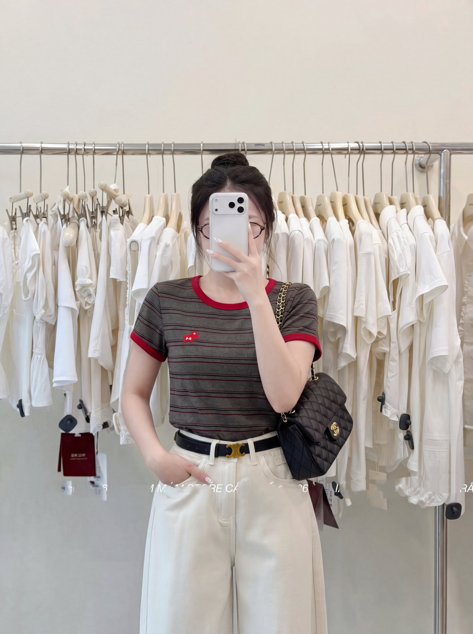 Áo Thun Nữ Oversize sọc thêu ngựa NT.2600025 (C) (9990)