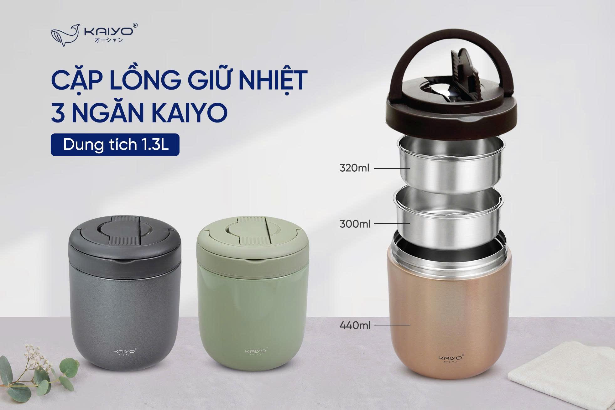 CẶP LỒNG GIỮ NHIỆT 3 NGĂN KAIYO, DUNG TÍCH 1.3L_thumbnail_3