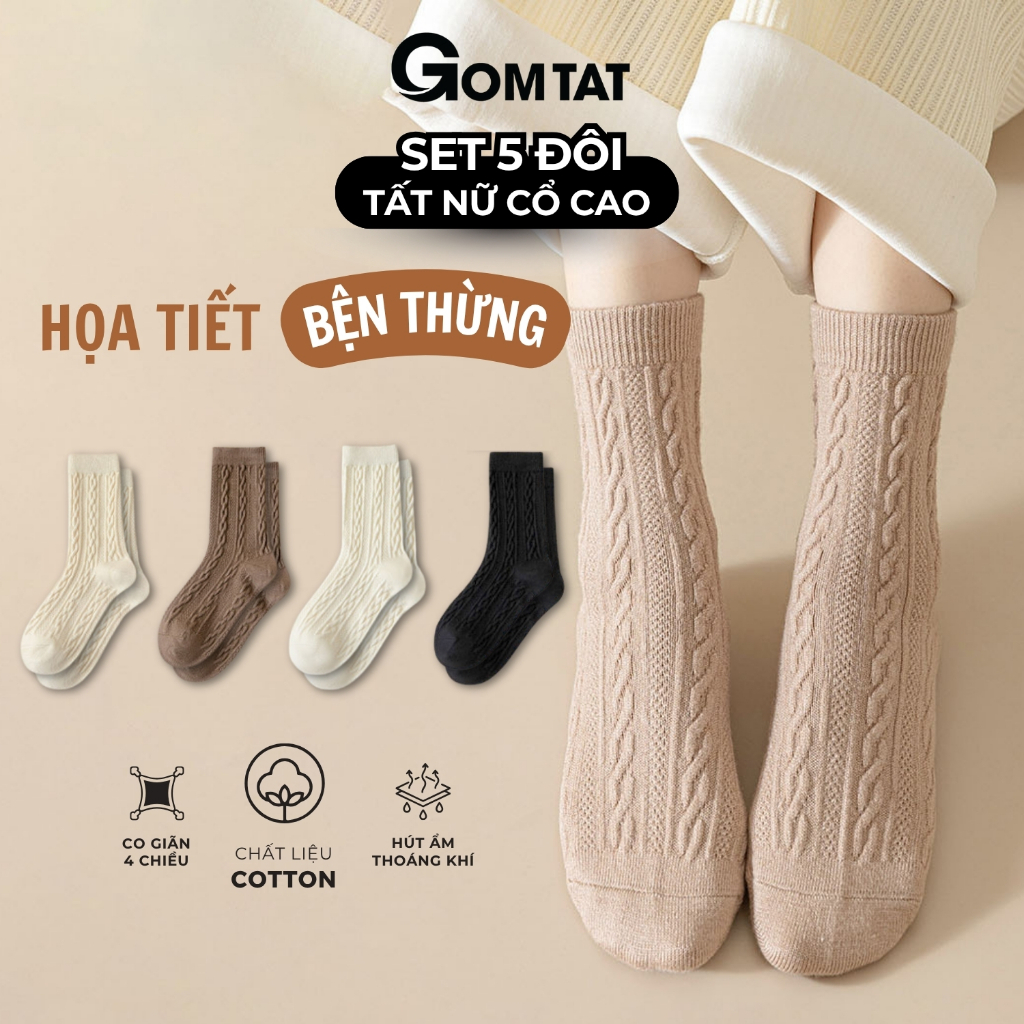 Combo 5 đôi tất nữ giữ ấm OAS-1707