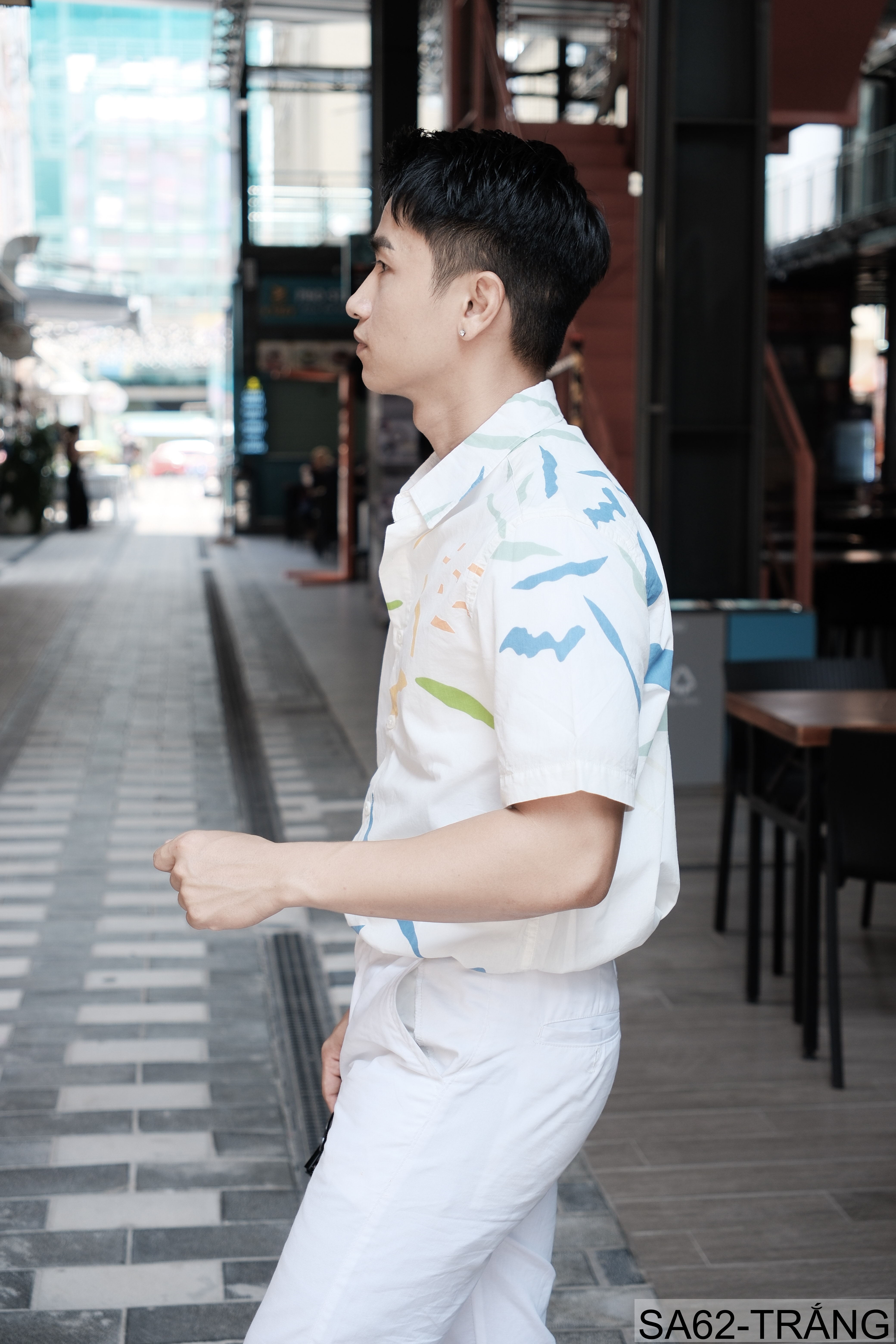 SA62 - Áo Sơ Mi Nam Tay Ngắn Phong Cách Nhật Bản In Hình Nghệ Thuật Chất Cotton Thoáng Mát_thumbnail_3