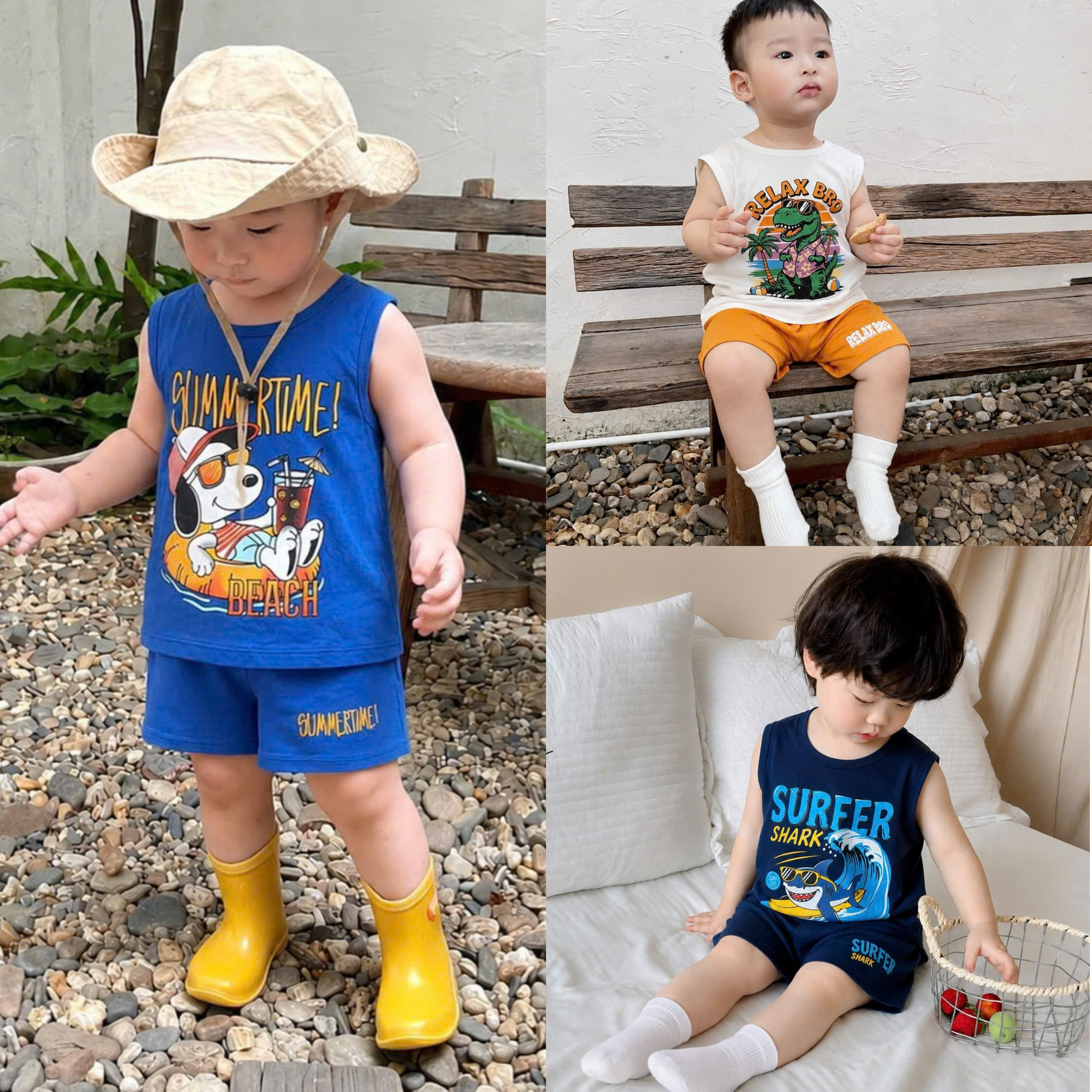 D52 SET 3 BỘ BA LỖ CHÓ SUMMER TIME - A100.375