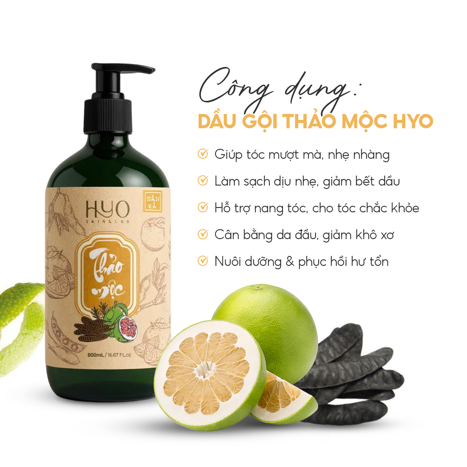 [A88] DẦU XẢ THẢO MỘC 500ML - HYO SKIN & LAB_thumbnail_3