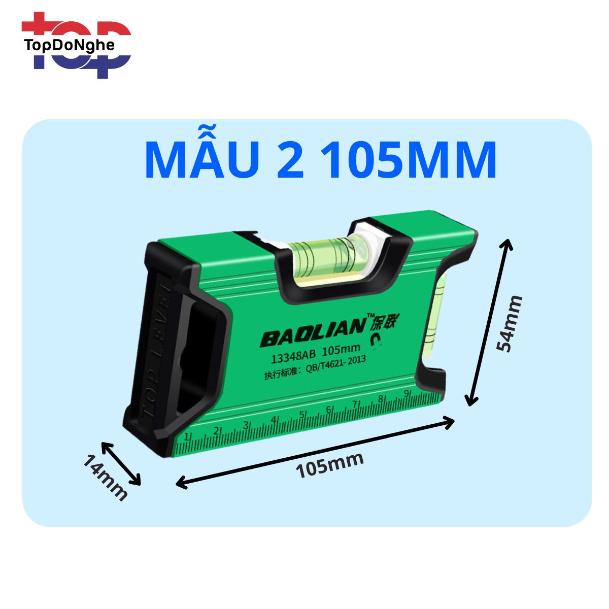 Thước thuỷ nước livo mini BAOLIAN đo  chiều  cân bằng chuẩn - Cao cấp chính hãng - Nam chấm từ cực mạnh