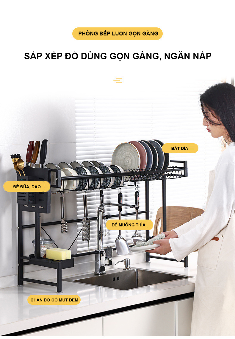 Kệ úp bát đũa điều chỉnh 2 tầng_thumbnail_2