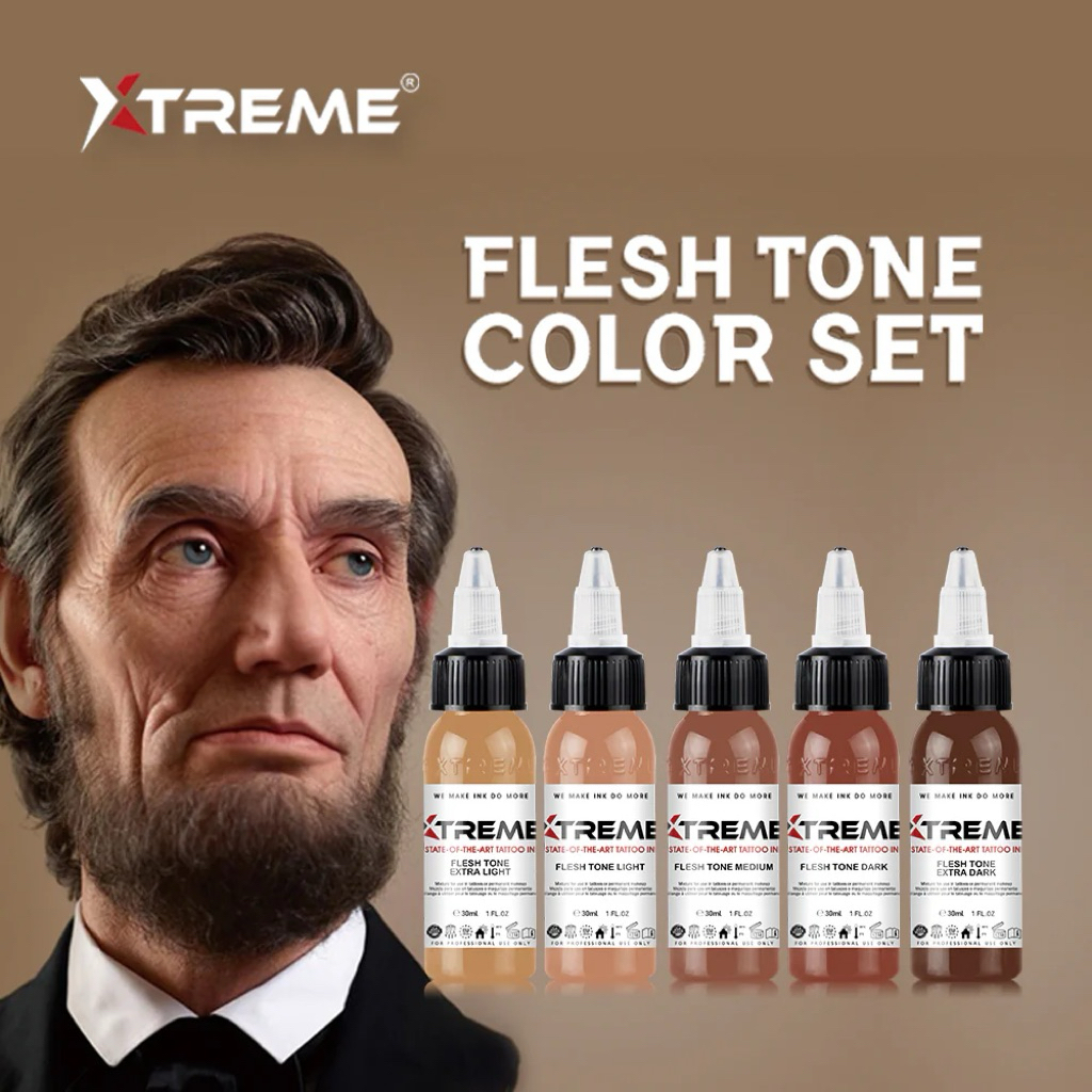 Flesh Tone Color Set - XTREME INK (1oz) - Made in USA - Hàng mới về (HSD: 2029)