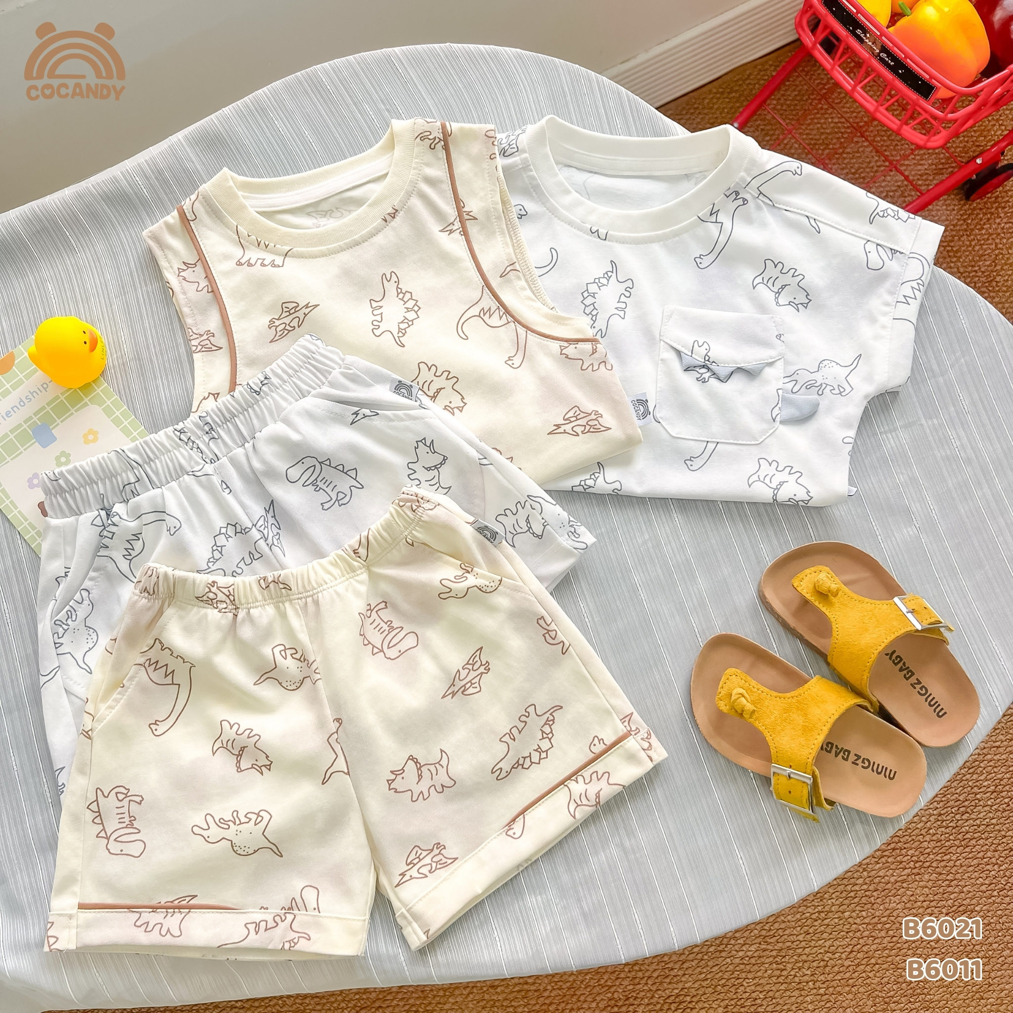 Bộ cộc cotton GHI hình khủng long túi ngực_thumbnail_8