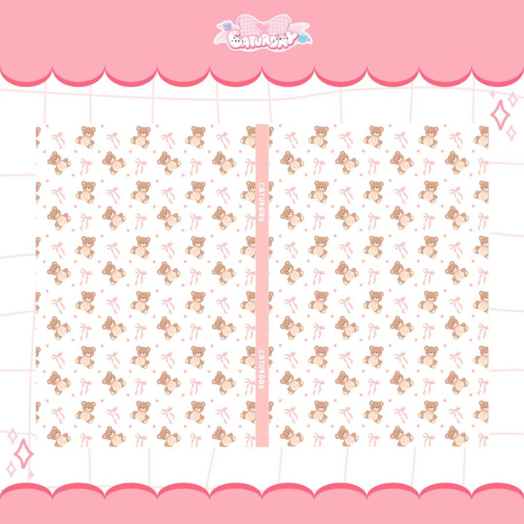 Giấy Bao Tập NƠ HỒNG, Bao Vở, Bao Sách Hoạ Tiết , Ribbon Coquette, Y2K | Caturday_thumbnail_5