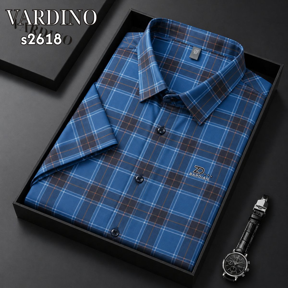 Sơ mi hoạ tiết kẻ Vardino S2618