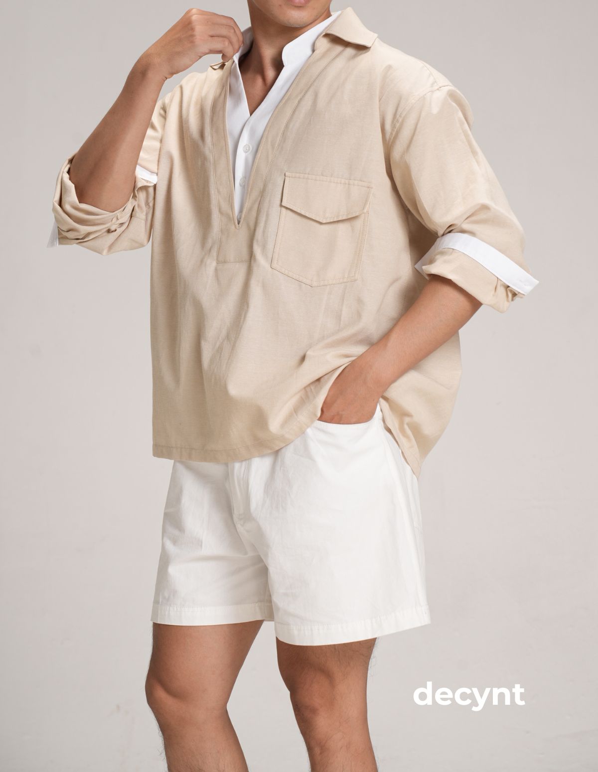 Relax Chino Shorts decynt - Quần short chất liệu kaki 100% cotton 300gsm dáng thoải mái form trên gối_thumbnail_4