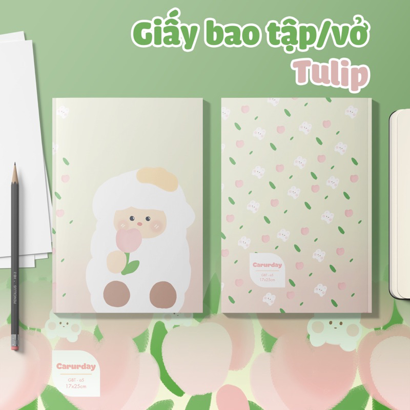 Giấy bao tập HOA TULIP siêu đáng yêu - Giấy bóng dày chất lượng, hình in rõ nét, màu sắc tươi tắn_thumbnail_3