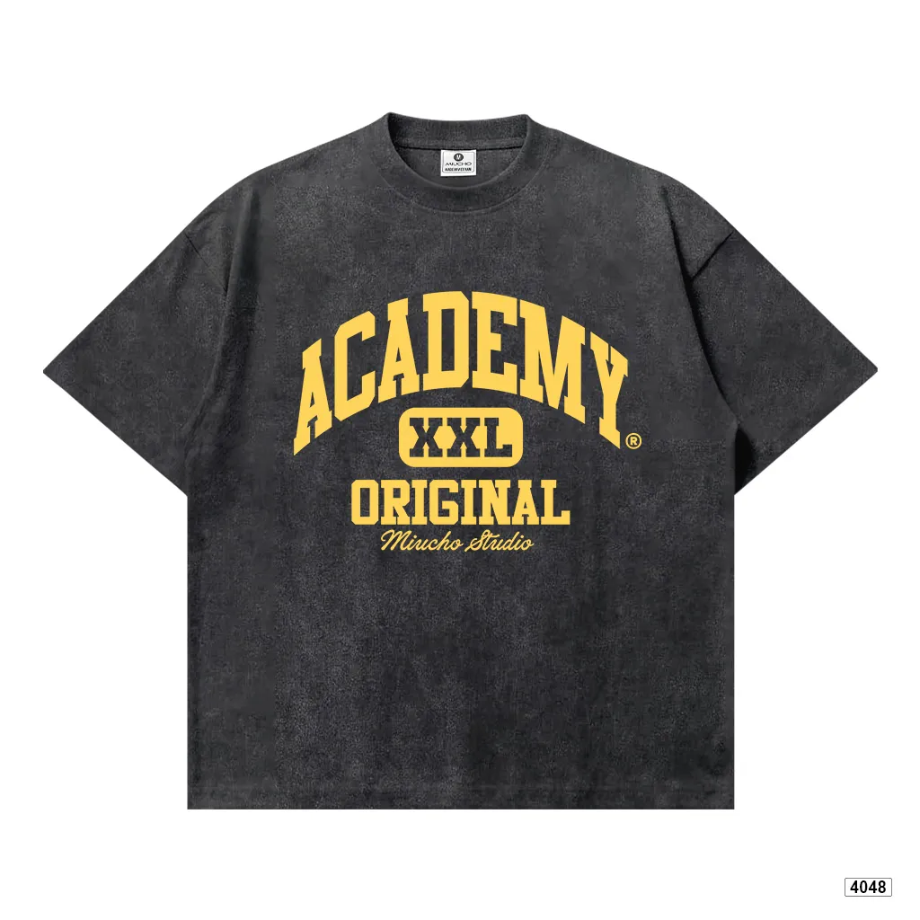 Áo thun boxy unisex dáng ngắn Academy Miucho 4048_thumbnail_0