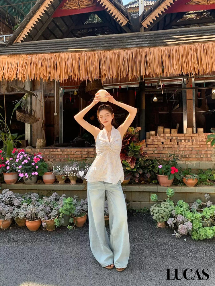 Áo sơ mi yếm caro xoắn ngực GS gấu xòe_thumbnail_1