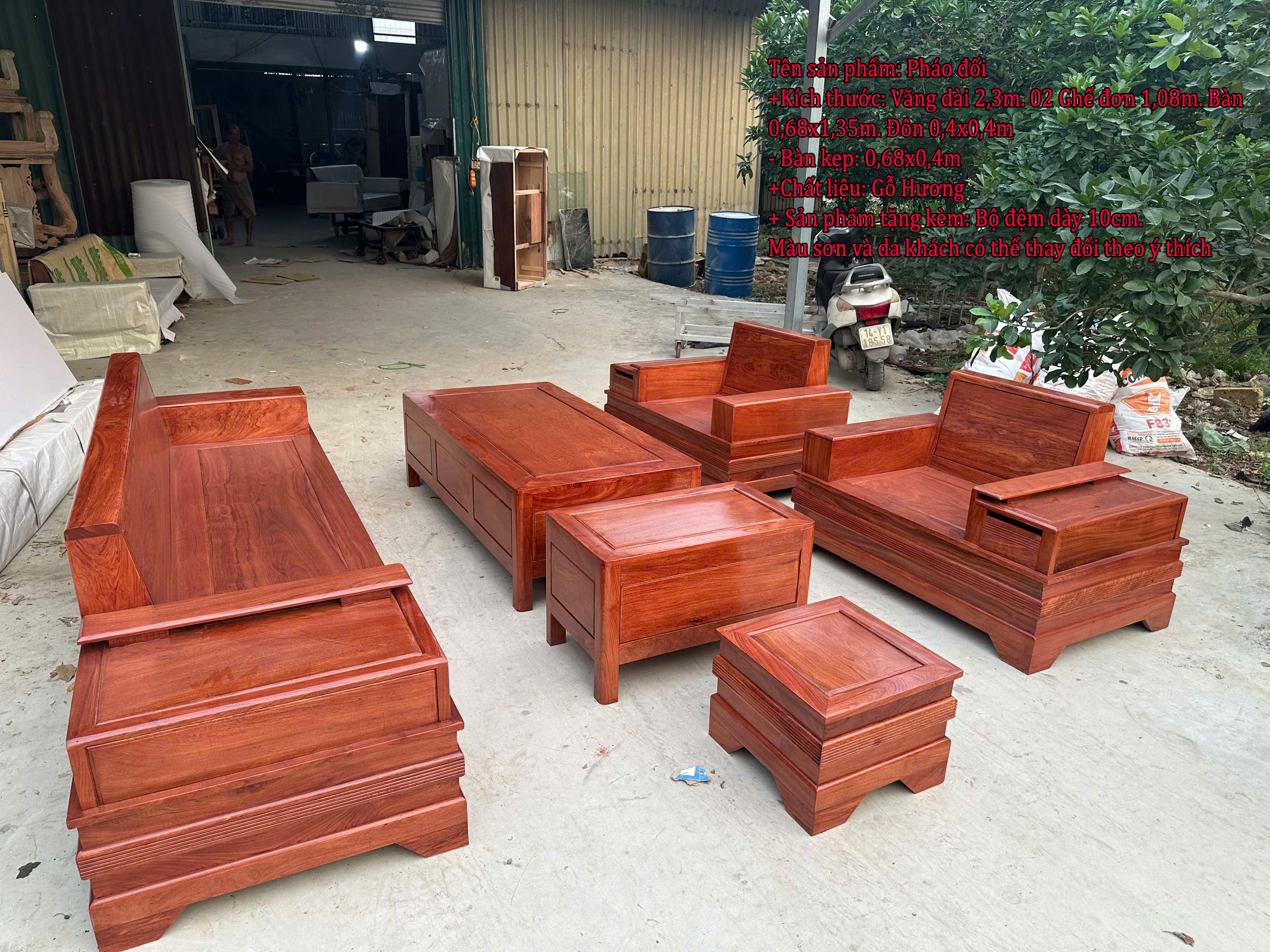 Sofa đối chân pháo cao cấp