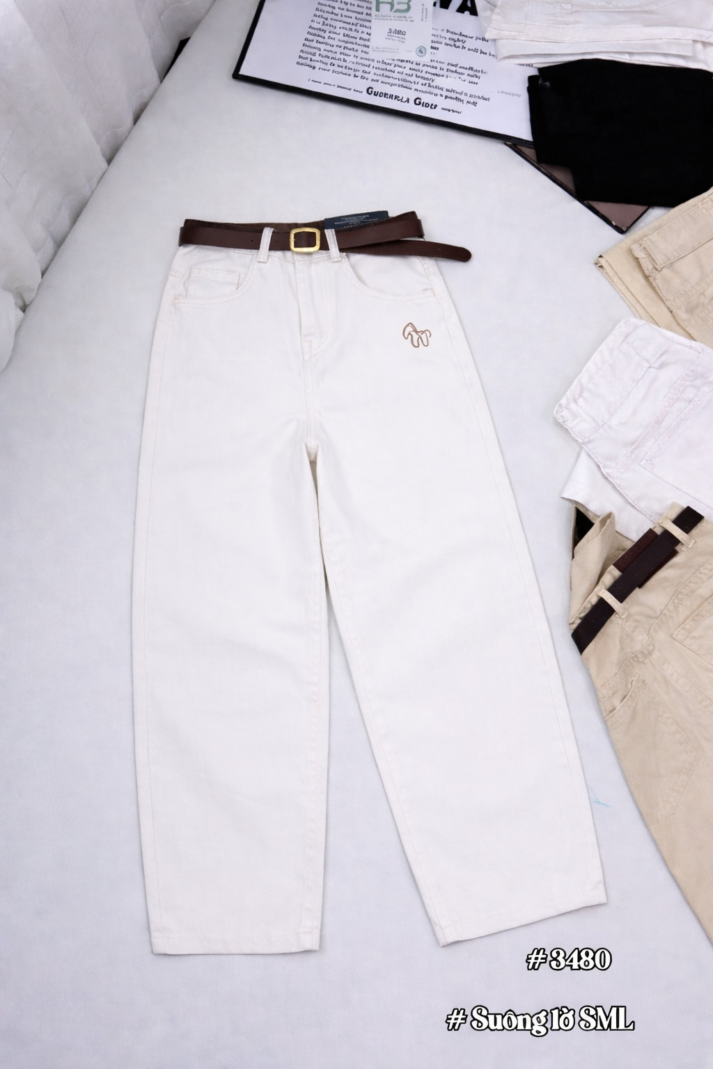 Quần Kaki Nữ Ống Suông thêu con voi NT.3248HB (C) (1451)_thumbnail_3