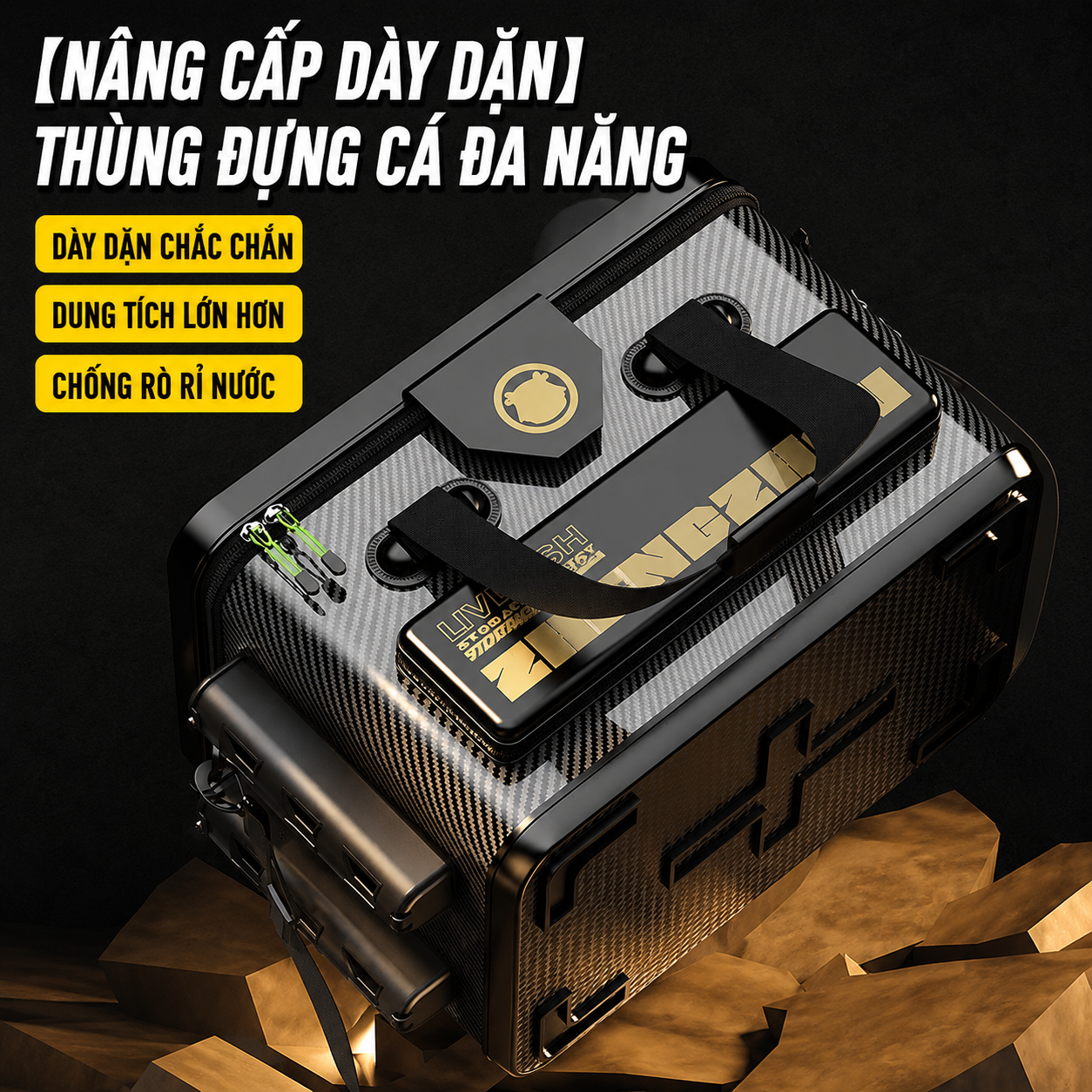 Thùng Câu Cá ZHONGZHOU Live Fish Storage Bucket 42X29X30_thumbnail_7