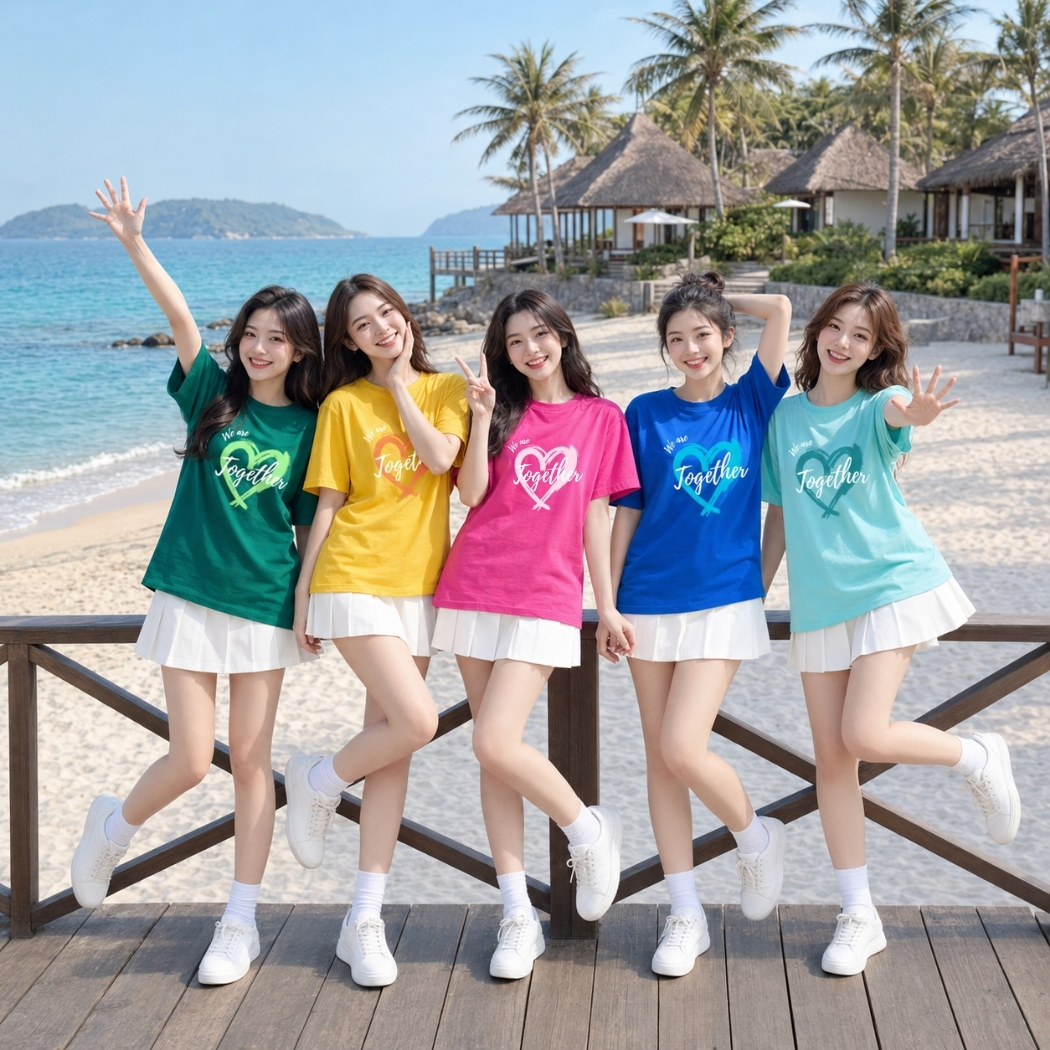 [Form Rộng] Áo phông dáng rộng hình trái tim TOGETHER, - Loza RT8640