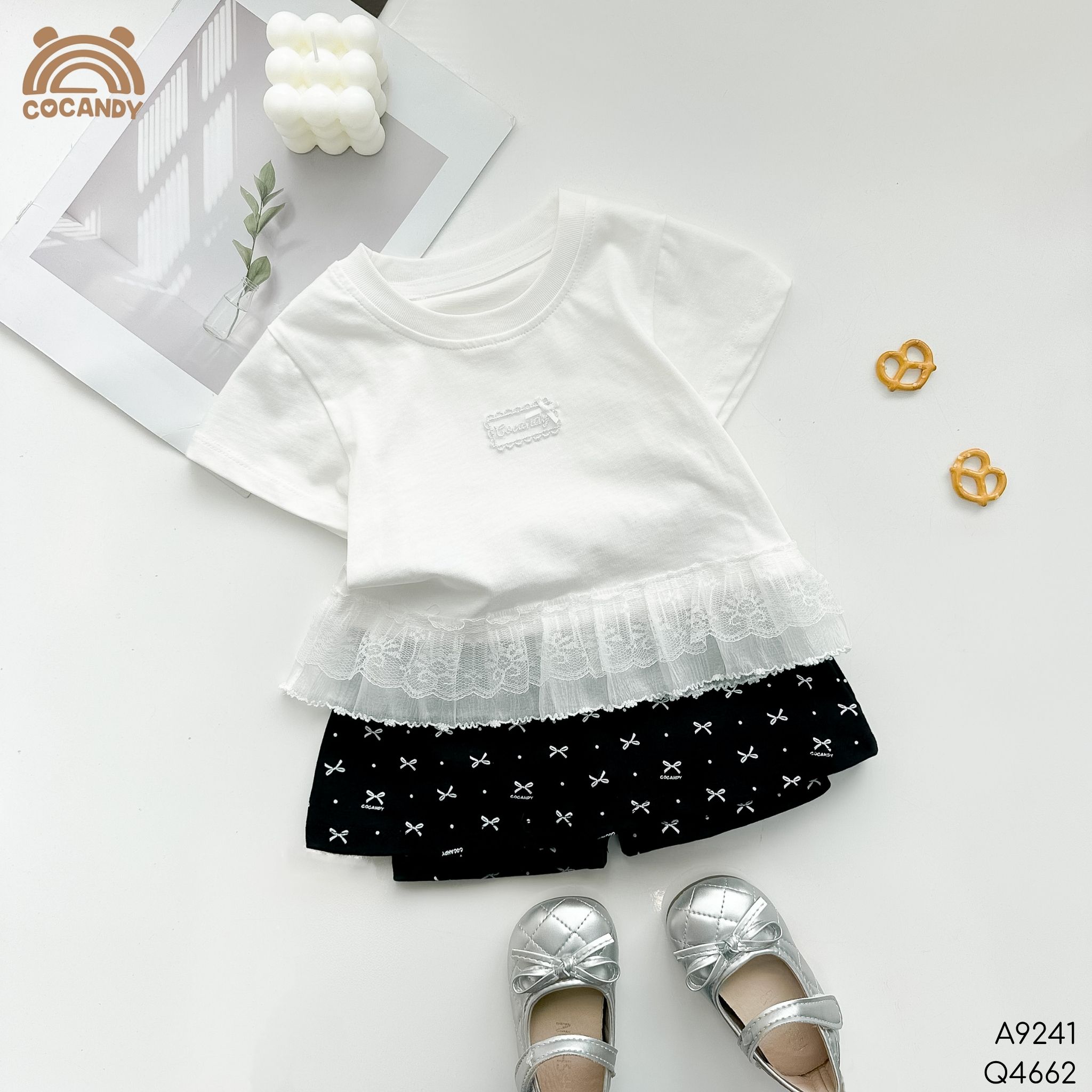 Quần váy legging cộc ĐEN họa tiết nơ Cocandy_thumbnail_4