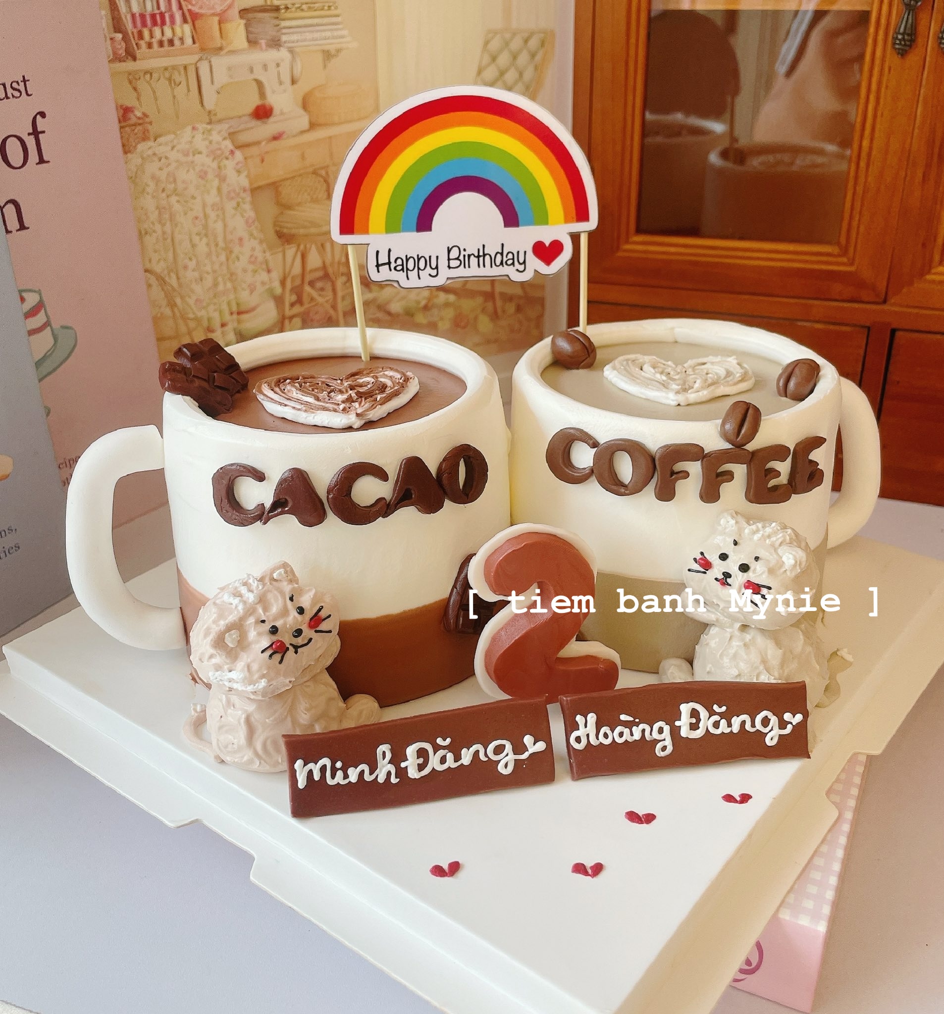 Bánh đôi cho 2 bé, tone nâu, chi tiết Cà Phê - Cacao TH0021