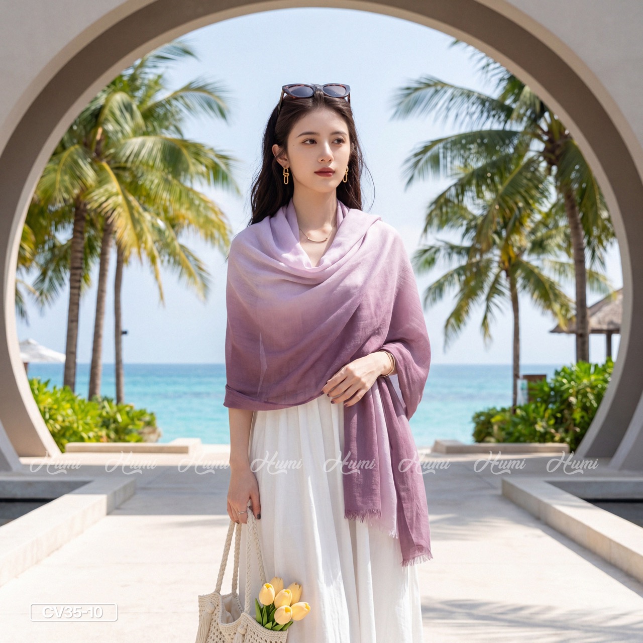 KHĂN COTTON PHA MÀU CHO NỮ (CV35-10)_thumbnail_3
