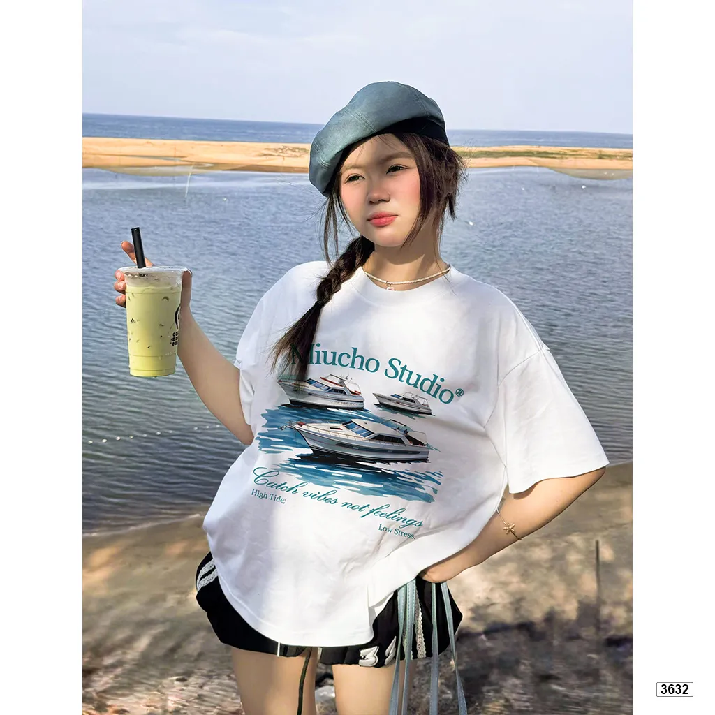 Áo thun boxy unisex BST Hè Biển dày dặn đứng form Miucho 3632_thumbnail_4