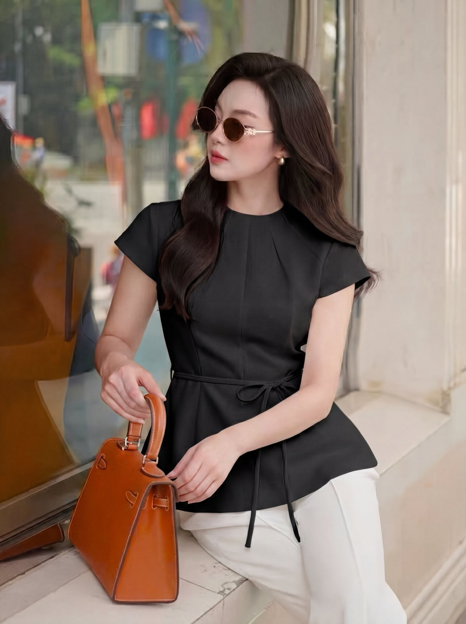 Áo Kiểu Nữ Tay Ngắn Peplum + Dây Eo HN.098 (C) (1451)_thumbnail_6