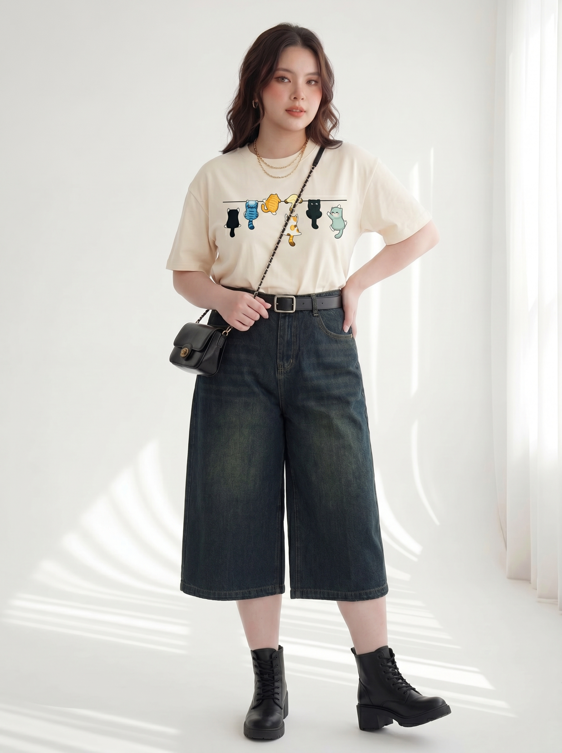 BIGSIZE NỮ - Quần jean lửng dáng A T-QSJ4020