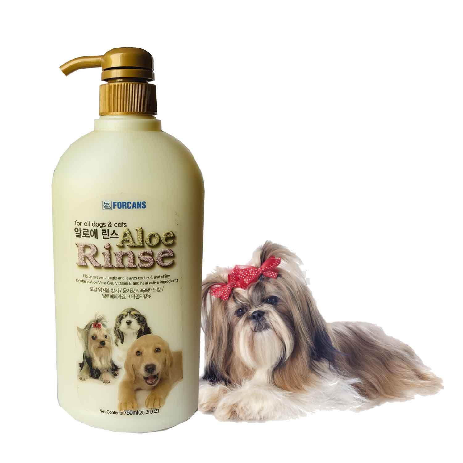Aloe Rinse - Dầu xả nha đam cho thú cưng chai 750ml Forcans Hàn Quốc - Thích hợp mọi loại thú cưng chó và mèo