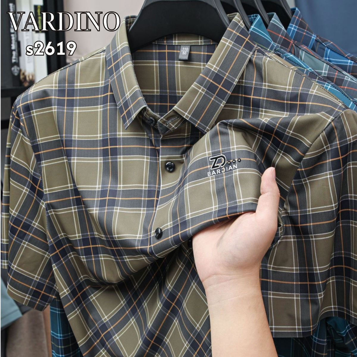 Sơ mi hoạ tiết kẻ Vardino S2619_thumbnail_4
