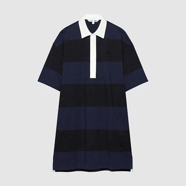 E406 ĐẦM POLO SUÔNG KẺ NAVY ĐEN_thumbnail_2
