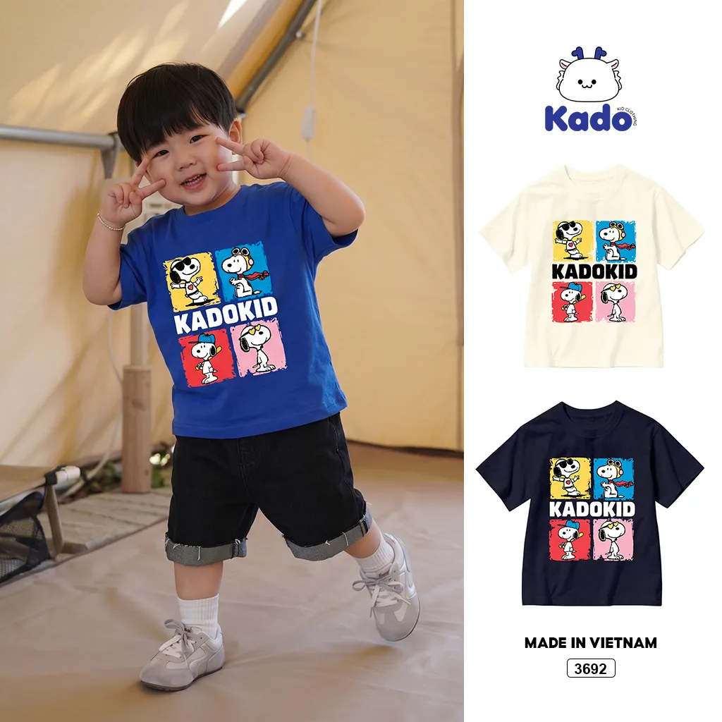 Áo thun bé trai thiết kế hoạt hình BST Snoopii Kado 3692