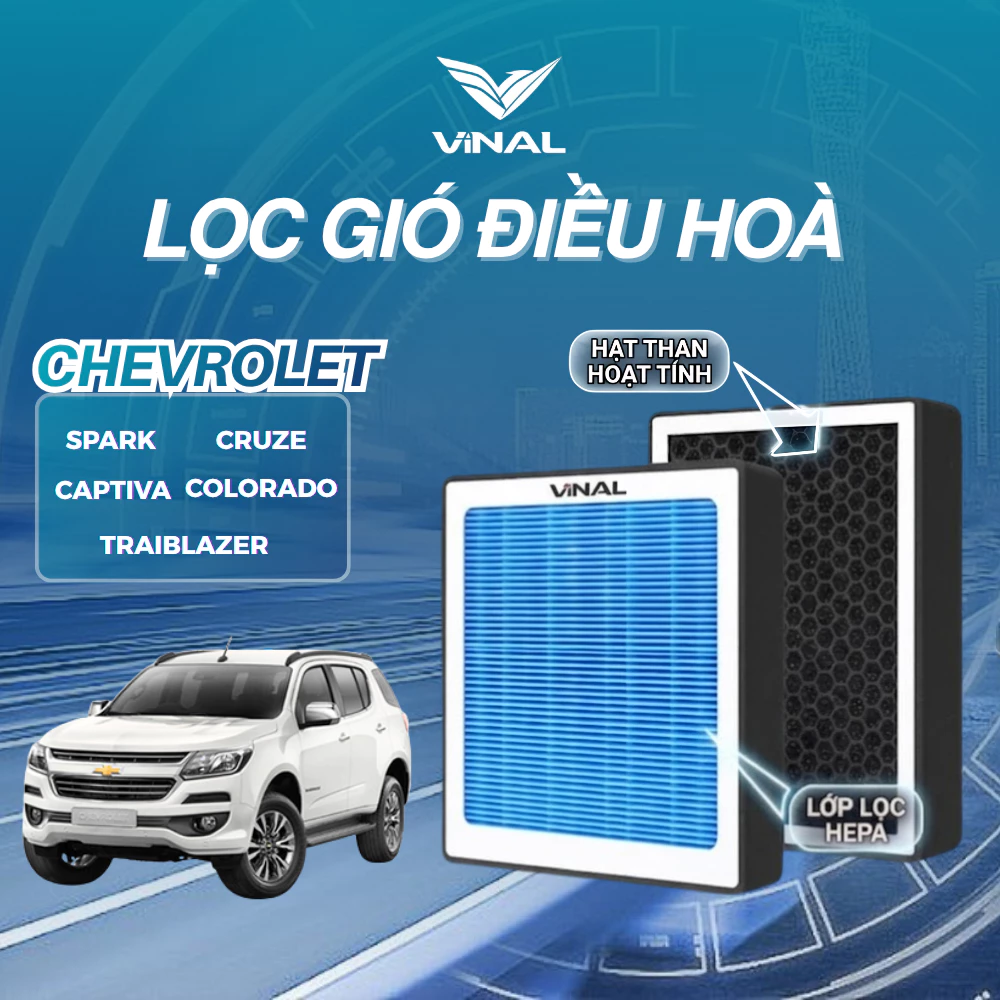 Lọc gió điều hòa Ô Tô VINAL CHEVROLET Spark Cruze Trailblazer Colorado Captiva Aveo than hoạt tính