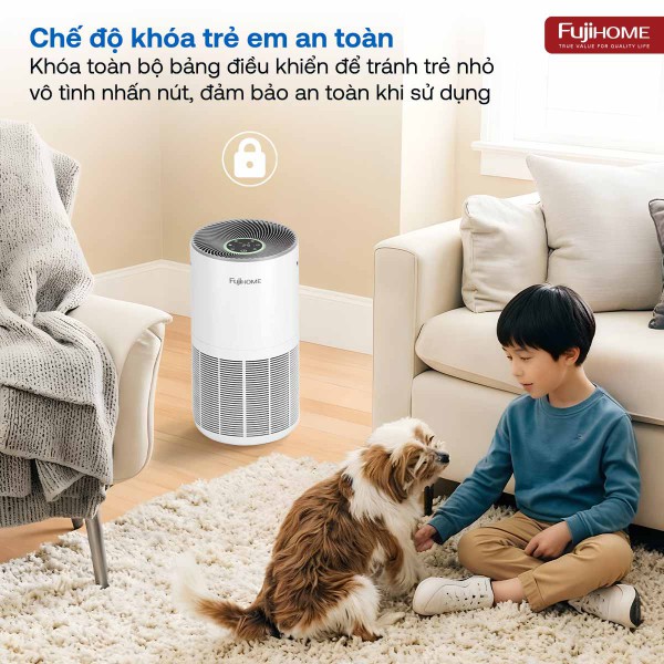 Máy lọc không khí thông minh Fujihome AP5Grand có kết nối điều khiển quả Wifi_thumbnail_2