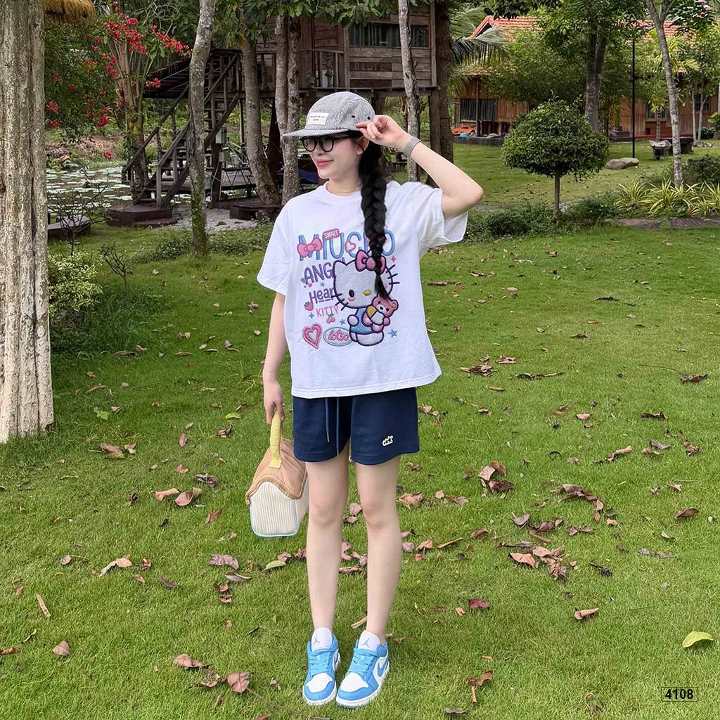 Áo thun nữ form boxy Mèo con đáng yêu Miucho 4108_thumbnail_5