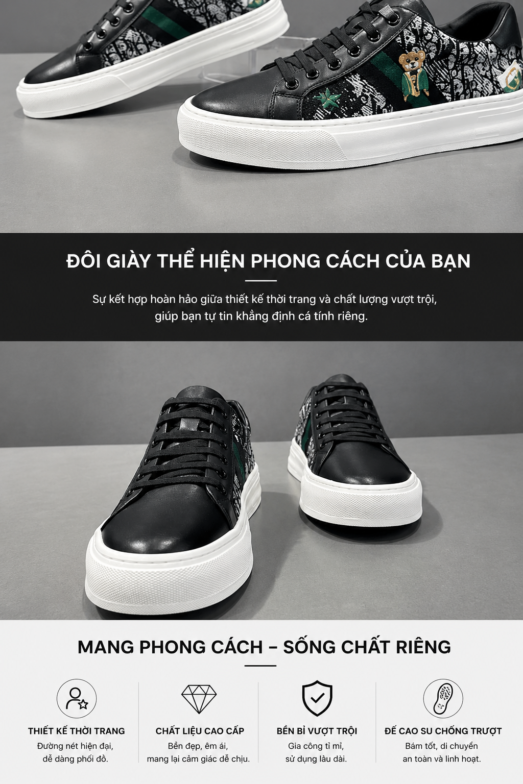 GB1 - Giày thể thao nam đế bằng phong cách retro, chất liệu da bò, thoáng khí, phối họa tiết sang trọng_thumbnail_9