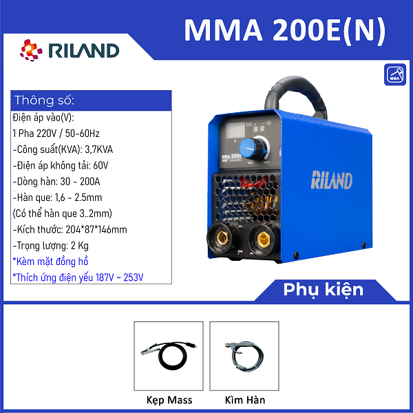Máy hàn que MMA 200E-RILAND