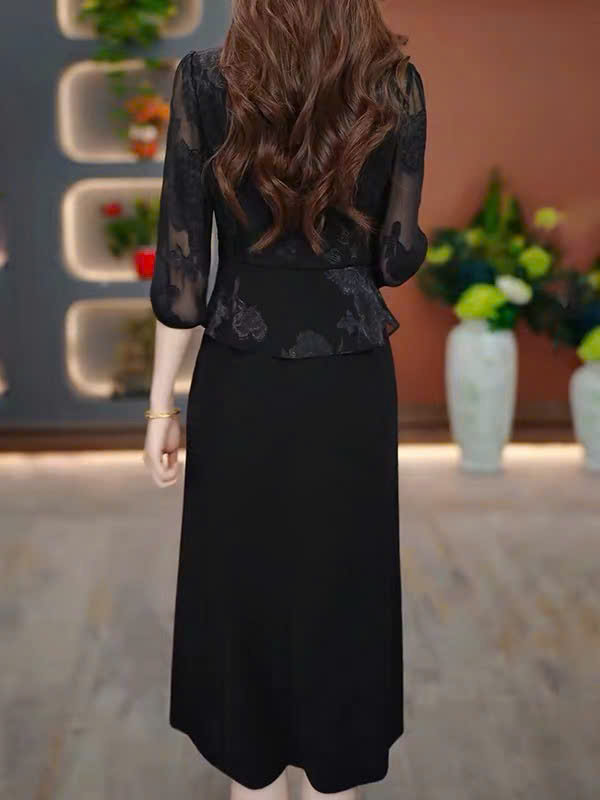 18508-Đầm suông peplum phối voa hoa tay  lở  ( voan,lụa )_thumbnail_1