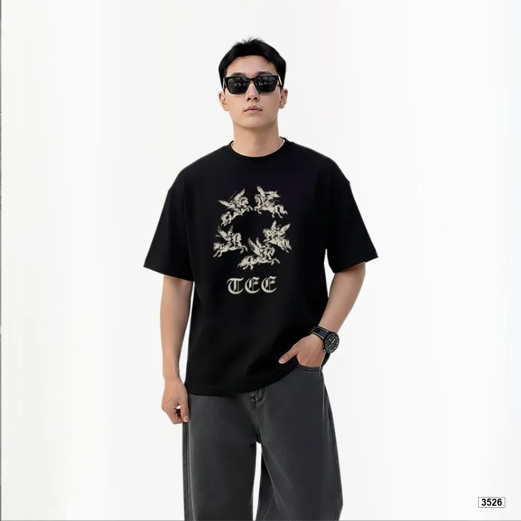 Áo thun nam form rộng Angel Horse TeePrint 3526_thumbnail_1